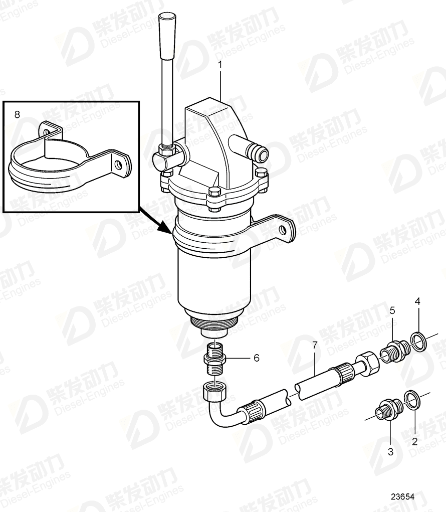 VOLVO Hose assembly 20551139 Drawing VOLVO Hose assembly 20551139 Drawing
